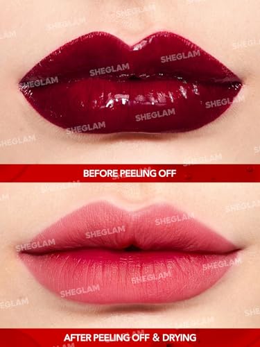 SHEGLAM Peel Talk Lip Tint Transfer-Proof, Highly Pigmented Color Peel Off Lip Stain Liner-Tongue Twister