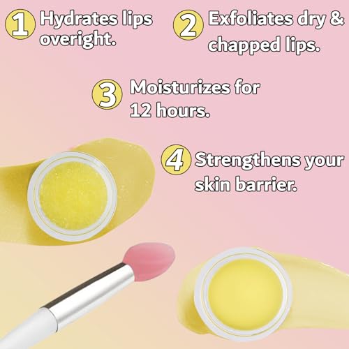 DISURI Beauty Lip Mask and Lip Scrub Set - Moisturizing Lip Scrub for Exfoliating and Smoothing Lips, Cruelty-free - Impro...