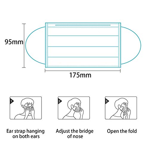 mystcare Individually Wrapped Masks 100 Pack Disposable,Face Mask Protection for Adults 3-Layer Filter Safety Face Masks(1...