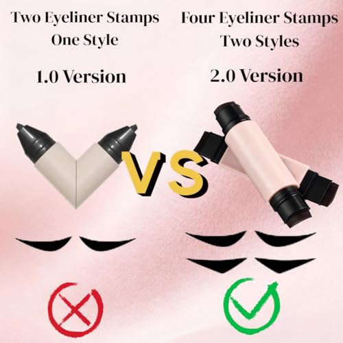 2 Pcs Gel Eyeliner Pencil Set, Eyeliners Pen for Beginners, 2026 New Foldable Eyeliner Stamp for Perfect Wings, Rotating E...