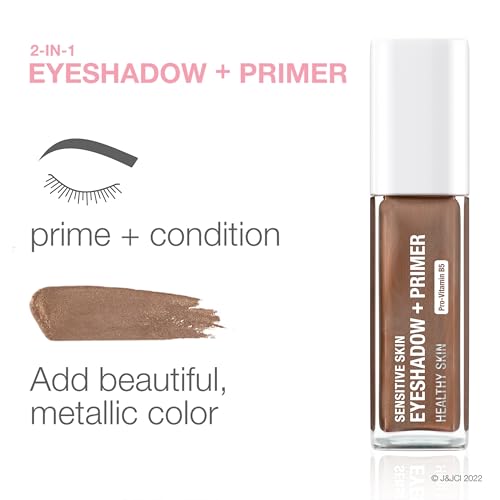 Neutrogena Sensitive Skin Eyeshadow + Primer, a Longwearing, 2-in-1 Metallic Eyeshadow for Sensitive Skin with Pro-Vitamin...