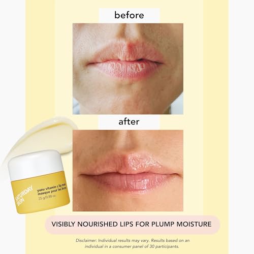 Saturday Skin Yuzu Vitamin C Lip Mask Overnight Lip Sleeping Mask Moisturizing For All Skin Types Softer & Smoother Pout L...