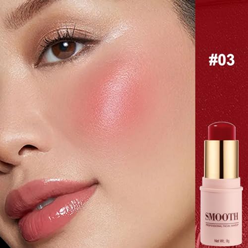 Multi-use Blush Stick, Monochromatic Face Beauty Wand for Cheek, Eyeshadow and Lip, Longwear Waterproof Matte Finish Cream...