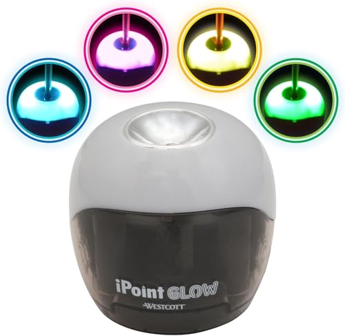 Westcott iPoint Glow Color Changing Battery Pencil Sharpener