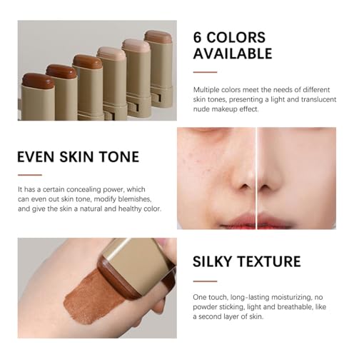 2 Pcs Foundation Stick Beauty Balm Serum Boosted Skin Tint Solid Tinted Moisturizing Serum Contour Stick Foundation for Wo...