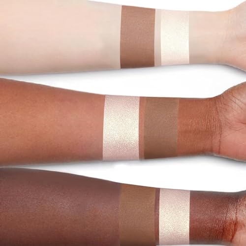 HOSAILY 2 Pcs Cream Contour Highlighter Stick for Face Cheeks, Face Brightens Trimming Cream Bronzer Stick, Waterproof Lon...