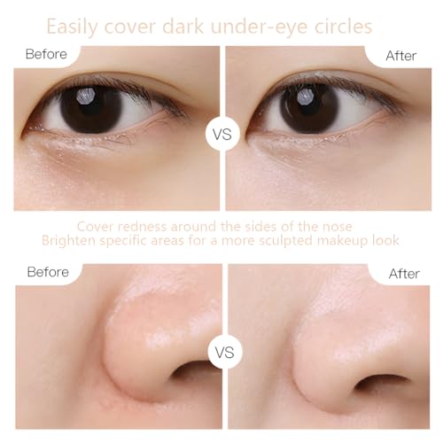 2pcs Light Beige Concealer Crayon Set, Brightening Creamy Sustainable Under Eye circles-Concealer stick Beauty Makeup (Fai...