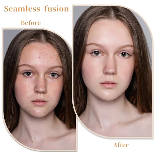 1 Pack Flat Foundation Brush for Liquid Makeup, Thin Mask Brush for Facials, 14CM Angled Design, Buildable Coverage, for L...