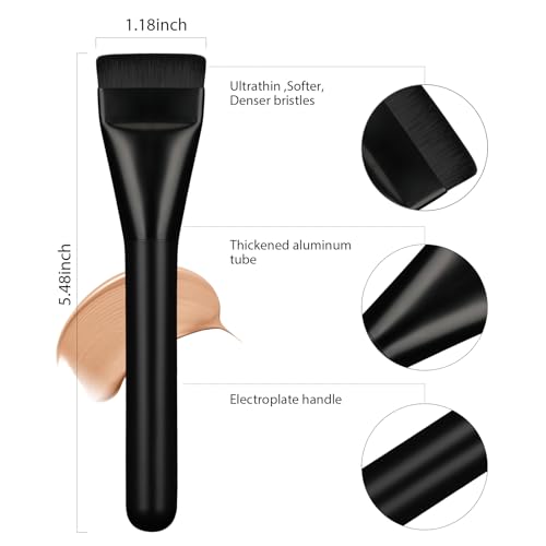 BEAUTYFACTOR Flat Foundation Brush,Korean Makeup Brush Spatula Facial Brush for Liquid Foundation,Premium Face Makeup Brus...