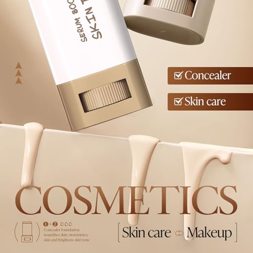 Foundation Stick Beauty Balm Serum Boosted Skin Tint, Solid Tinted Moisturizing Serum Foundation Face Stick, Multifunction...