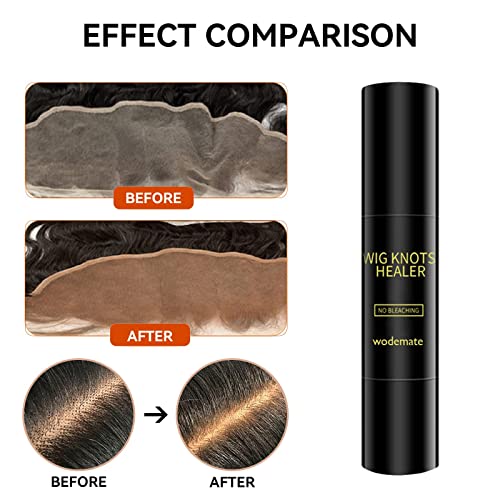 Lace Wig Knot Concealer Stick - Tint Dyeing, No Bleaching for Frontal Part, Hairline Wigs, With Brush Portable, Brown-02