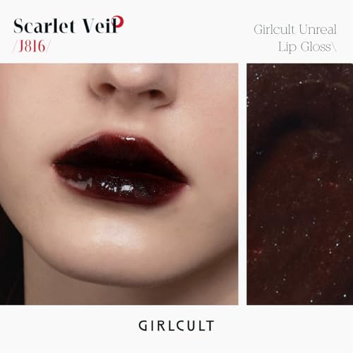 GIRLCULT Glass Shine Lip Gloss, Lightweight Hydrating Lip Oil, Jelly Texture, Long Lasting Non Sticky Lip Stain, Plumping ...