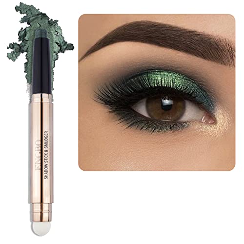 Enfuntins Cream Eyeshadow Stick, Long-Lasting, Crease-Proof Eyeshadow with Built-in Smudger Eye Shadow Makeup Light Green ...