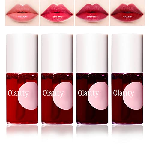 4 Colors Lip Tint Stain Set, Watery Lip Tint Mini Liquid Matte Lipstick, Lip Stain Long Lasting Waterproof, Korean Lip Glo...
