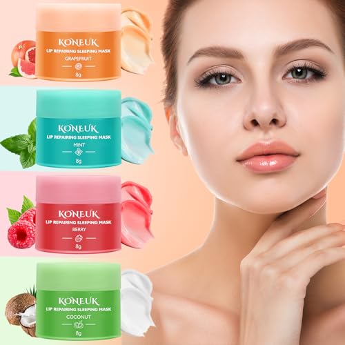 12 Pack Lip Sleeping Mask Set, Overnight Lip Treatment, Nourish and Hydrate Lip Mask With Vitamin C and Coconut Oil, Lip B...