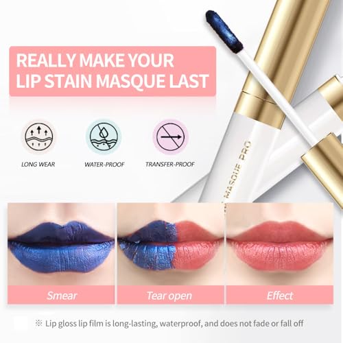 Lip Stain - Wipe-Off & Peel Off Lip Color | Waterproof, Long Lasting, Transfer-Resistant, Smudge-Proof Lip Tint | Easy Wip...