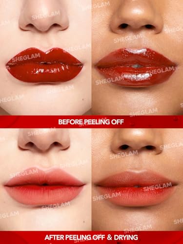 SHEGLAM Peel Talk Lip Tint Transfer-Proof, Highly Pigmented Color Peel Off Lip Stain Liner-Samesies