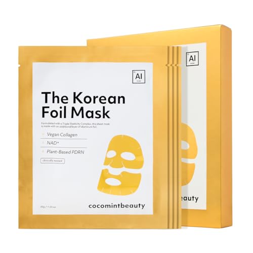 cocomintbeauty The Korean Foil Sheet Mask | Insulating Face Mask for Deep Absorption, NAD+, Collagen, PDRN, Firming, Elast...