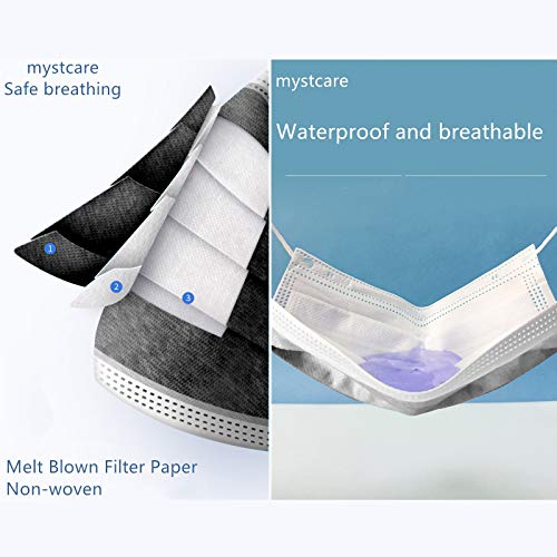 mystcare Individually Wrapped Masks 100 Pack Disposable,Face Mask Protection for Adults 3-Layer Filter Safety Face Masks(1...