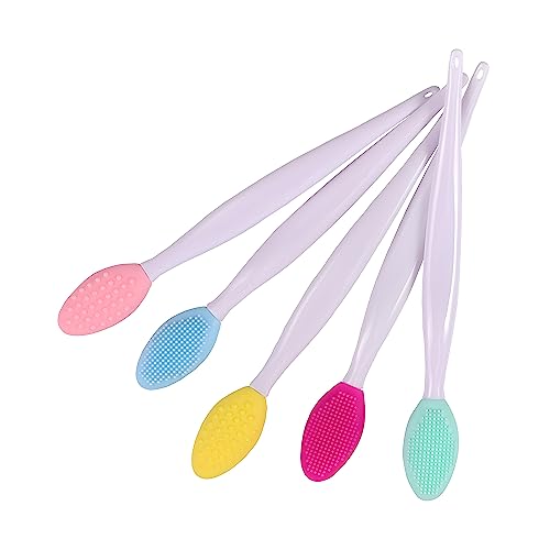 10pcs Silicone Scrub Lip Brush, Double Side Lip Exfoliating, Nose Clean Blackhead Removal Brushes With Lip Exfoliator Scru...