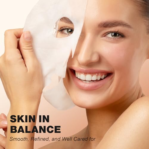 ZealSea Clean Beauty Face Masks Skincare, Minimalism 15 Ingredients Sheet Mask, Dopamine Color Design Facial Mask, Sleepov...