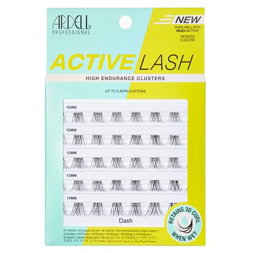Ardell Active Lash Clusters, Dash - Waterproof, DIY Eyelash Extensions, Multi-Length Individual Lashes, Reusable False Eye...