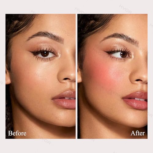 KYDA Baked Blush Palette, Shimmer Marbleized Blusher with Gold Pearl, Buildable Glow Cheek Color, Shimmer Stain Blusher, L...