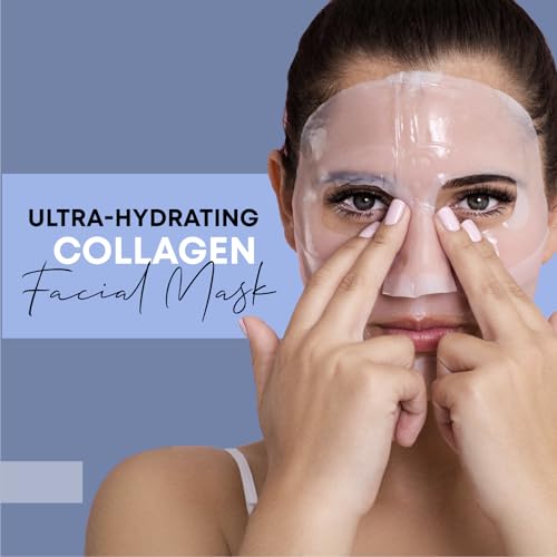 Collagen Face Mask | Hydrating Beauty Skincare Face Mask for Glass Skin, Revitalizing Overnight Collagen Facial Mask for W...