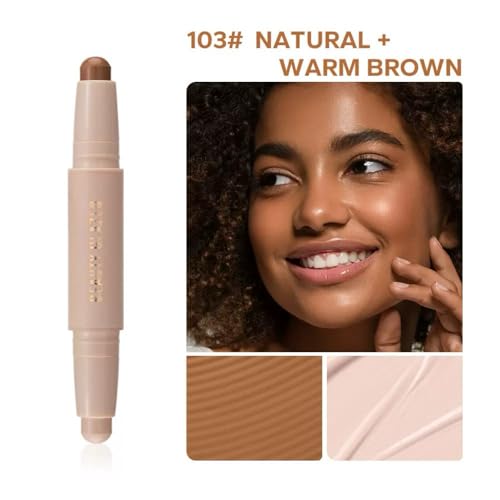Double Head Contour Stick, Highlight & Contour Bronzer Stick, Durable And Waterproof Contouring Stick Set, Facial Makeup ...