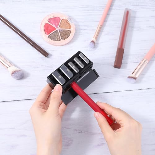 2 Pack Lip Liner Pencil Sharpener 5 Hole Long Point Eye Pencils Sharpener Tool, Cosmetic Makeup Pencil Sharpeners for Eyel...