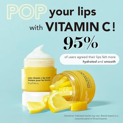 Saturday Skin Yuzu Vitamin C Lip Mask Overnight Lip Sleeping Mask Moisturizing For All Skin Types Softer & Smoother Pout L...