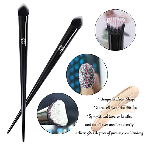 ENERGY Precision Concealer Brush Under Eye Nose Contour Foundation Brush for Liquid Cream Foundation Powder Eyebrow Concea...