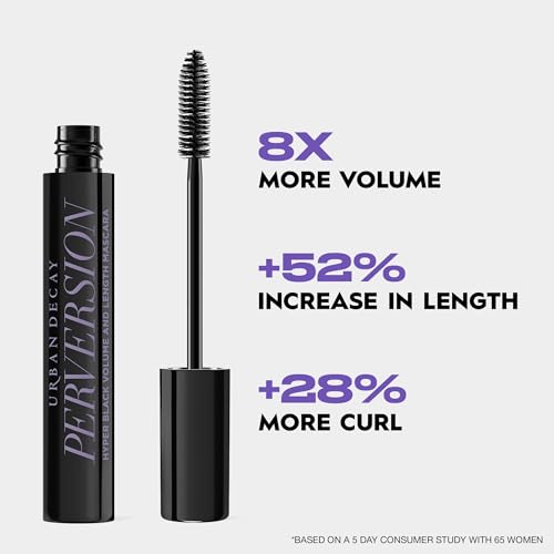 Urban Decay Perversion Volumizing Mascara (Travel Size) - Intense Black Lengthening Mascara, Smudge-Resistant, Flake-free,...