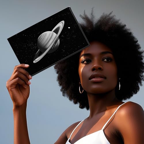 Empty Magnetic Eyeshadow Palette, Makeup Pans Organizer With Mirror Inside, 3D Frosted Finish Art Paper Palette (Cosmic My...