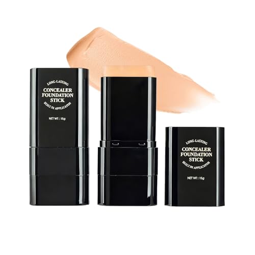 2 in 1 Dual-Ended Long-Lasting Concealer Foundation Stick,Long-Lasting Concealer stick,Full Coverage Foundation Stick,Natu...