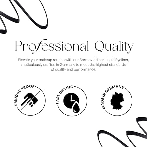 SORMÉ Jetliner Liquid Eyeliner - Fast Dry, No Smearing, Smudge Proof Eyeliner - Smooth & Stable Control Black Eye Liner - ...