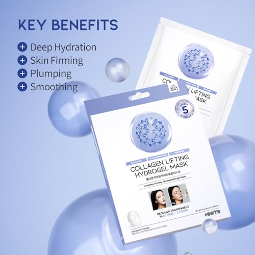 #OOTD Collagen, Hyaluronic Acid & Peptides for Elasticity, Hydration, and Firming. Lifting Hydrogel Sheet Mask - Face Mask...