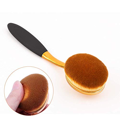Large Rose Gold Foundation contour Round Toothbrush Oval Makeup Brushes 4pcs