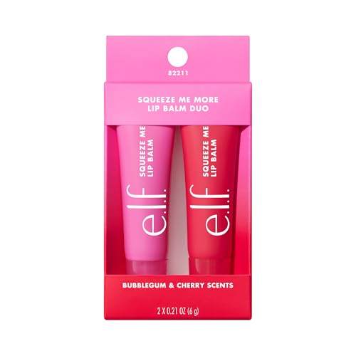 e.l.f. Squeeze Me More Lip Balm Duo, Moisturizing Balm For A Sheer Tint Of Color, Made With Hyaluronic Acid, Vegan & Cruel...