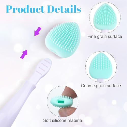 Mxxipp 4pcs Lip Scrub Brush, Silicone Heart Lip Exfoliator Brushes Scrubber Tool, Double-Sided Lip Cleaning Exfoliating Re...