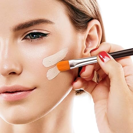 Extra flat round brush eyebrow concealer brush，concealer brushs，flat makeup brush，Brow Brushes (E32)