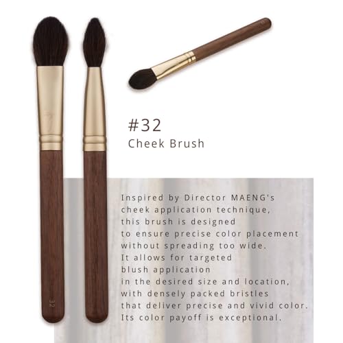 [SOO ADOR] BY MAENG #32 Cheek Brush - Precision Tool for Blush Application and Defined Cheek Colors | Designed by K-Pop Ma...