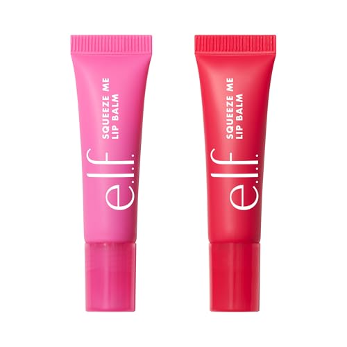 e.l.f. Squeeze Me More Lip Balm Duo, Moisturizing Balm For A Sheer Tint Of Color, Made With Hyaluronic Acid, Vegan & Cruel...