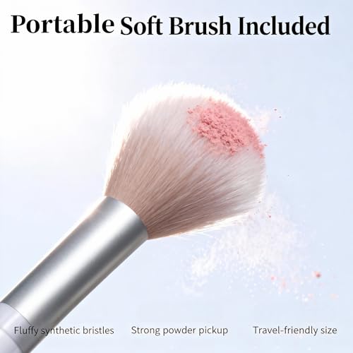 3-Color Blush Palette with Brush - Matte & Shimmer Powder Blush Trio - Long Lasting, High Pigment Face Makeup - Cool Tone ...