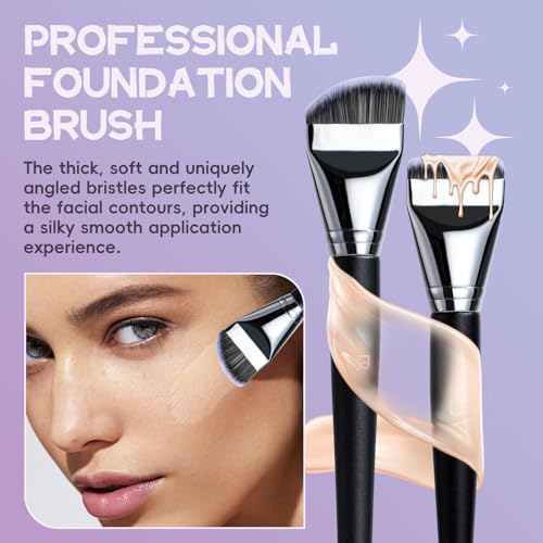 BS-MALL 5 Pcs Professional makeup brush set with Ultra-soft 4 Triangle Puffs - eyeshadow Brush, concealer Brush, blush bru...