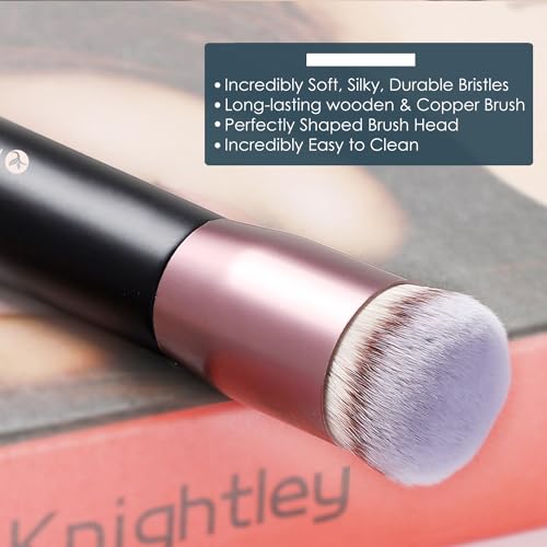 KINGMAS Round Top Foundation Brush, Premium Kabuki Makeup Brush for Liquid, Blending, Cream, Powder,Blush Buffing Stipplin...