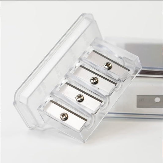 1Pcs Transparent 4 Holes Charcoal Pencil Sharpener,Long Point Carpenter Pencil Sharpener Plastic Artist Pencil Sharpeners ...