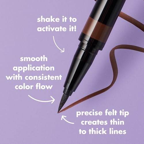 e.l.f. H2O Proof Eyeliner Pen, Felt Tip, Waterproof, Long-Lasting, High-Pigmented Liner For Bold Looks, Vegan & Cruelty-Fr...