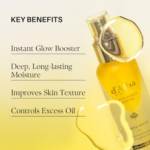 [2 Bottles] d'Alba Piedmont Italian White Truffle First Spray Serum, Vegan Skin Care, Hydrating Face Moisturizer, Glow Ser...