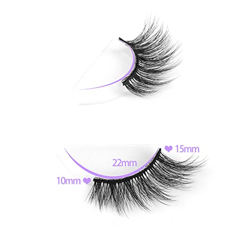 FANXITON Half Lashes Natural Look Wispy 10 Pairs Cat Eye Lashes 3D False Eyelashes Full Soft 15 MM Short Faux Mink Lashes ...